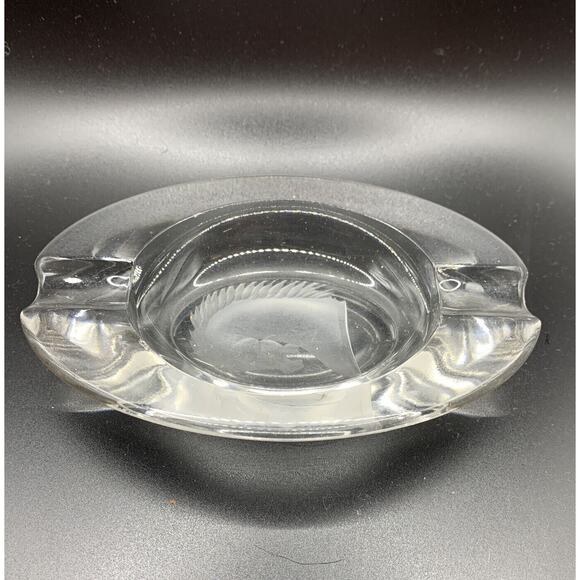 Vintage Etched Horse Bust 5” Oval Clear Glass 2 Rest Ashtray Read - Picture 2 of 6